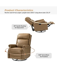 Osvaldo 30.5" Wide Genuine Leather Manual Recliner