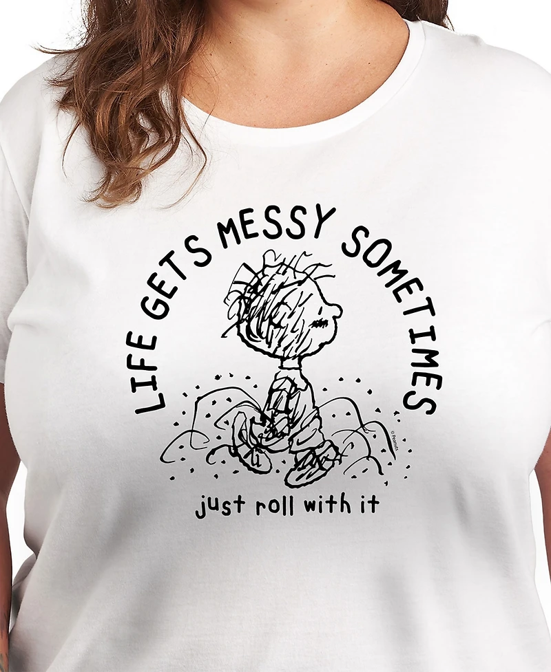 Hybrid Apparel Plus Peanuts Linus Life Gets Messy Graphic T-Shirt