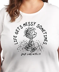 Hybrid Apparel Plus Peanuts Linus Life Gets Messy Graphic T-Shirt