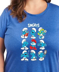 Hybrid Apparel Plus The Smurfs Group Graphic T-Shirt
