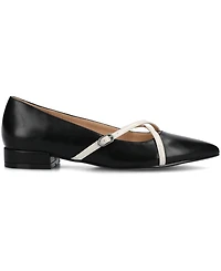 Journee Collection Women's Camby Crisscross Strap Pointed Toe Flats