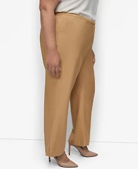 Dkny Plus Sueded Canvas High-Rise Pants