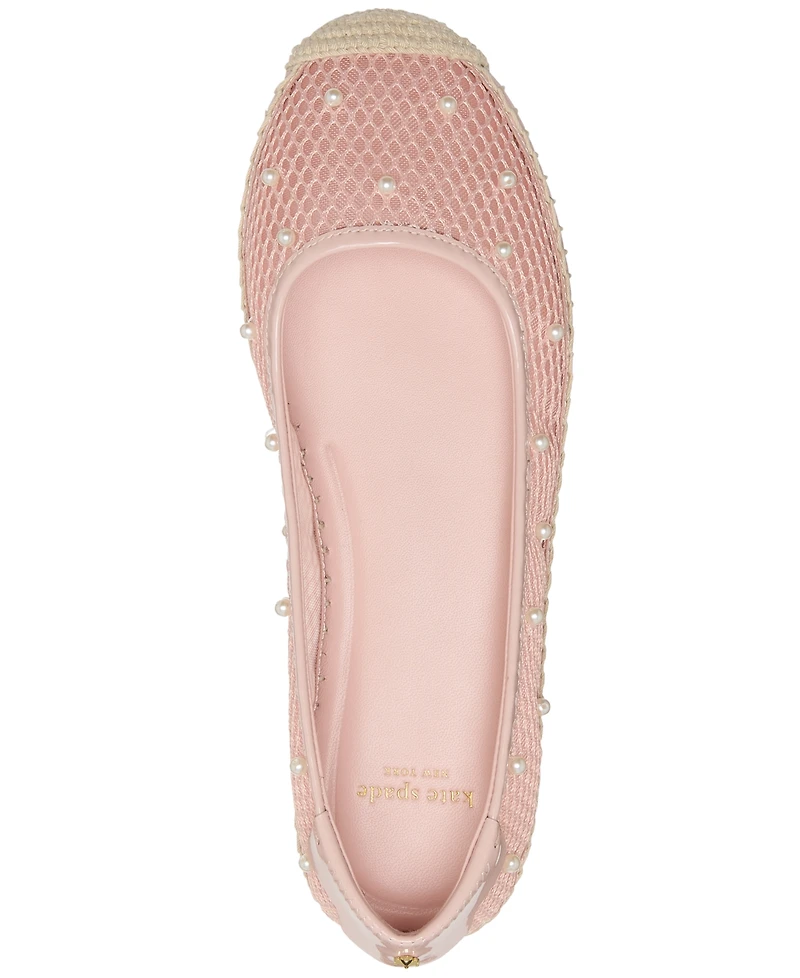 kate spade new york Women's Pearl Fishnet Espadrille Flats