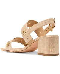 kate spade new york Women's Spade Flower Studded Block Heel Sandals