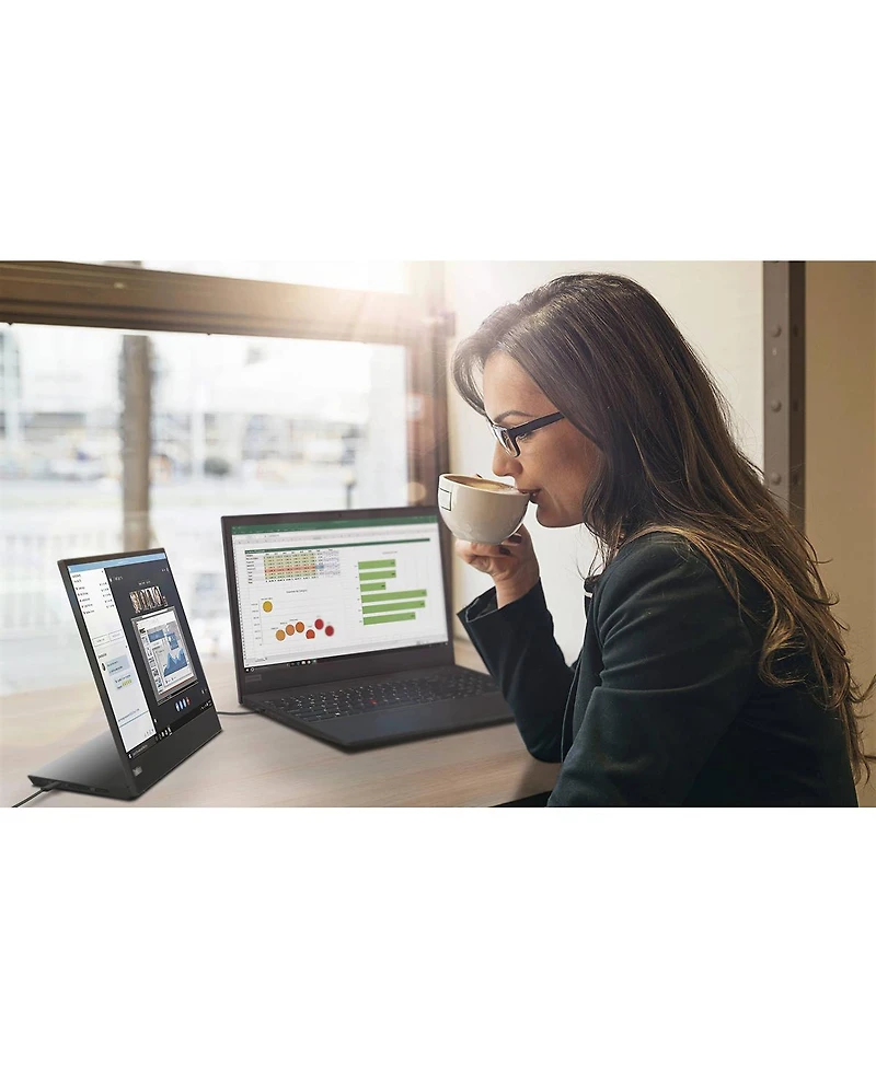 Lenovo ThinkVision M15 15.6" 16:9 Full Hd Portable Ips Wled Monitor, Raven Black
