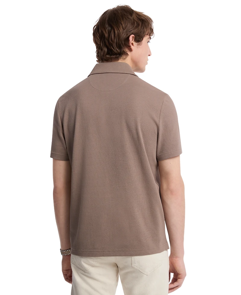 Michael Kors Men's Short Sleeve Bubble Knit Polo Shirt
