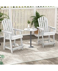 Gymax 2PCS Bar Stool Hdpe Chair w/ Armrest Footrest Home Indoor Outdoor Patio