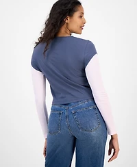 Grayson Threads, The Label Juniors' Kuromi Long Sleeve Layered Tee