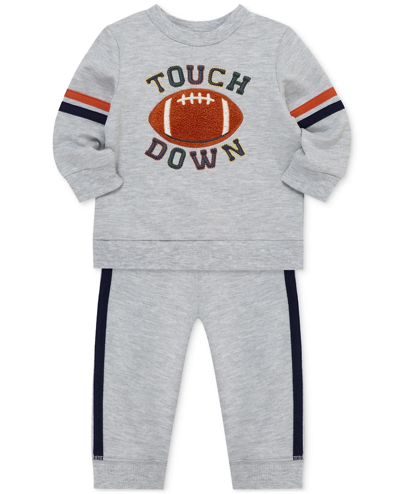 Little Me Baby Boys Football Sweatshirt & Jogger Pants, 2 Piece Set