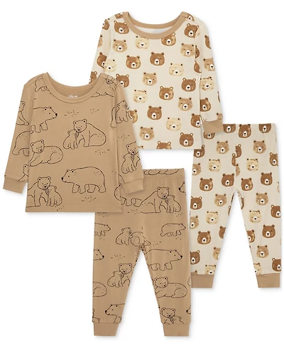 Little Me Baby Boys Bears Pajamas, 4 Piece Set