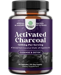 Activated Charcoal Capsules | Purifying Detox Pills for Bloating Relief and Body Cleanse, Supports Gut Health | 90ct