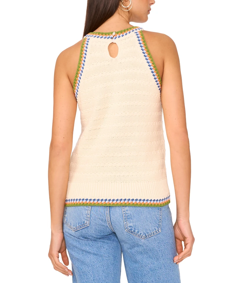 Vince Camuto Women's Pointelle Cotton Halter Top