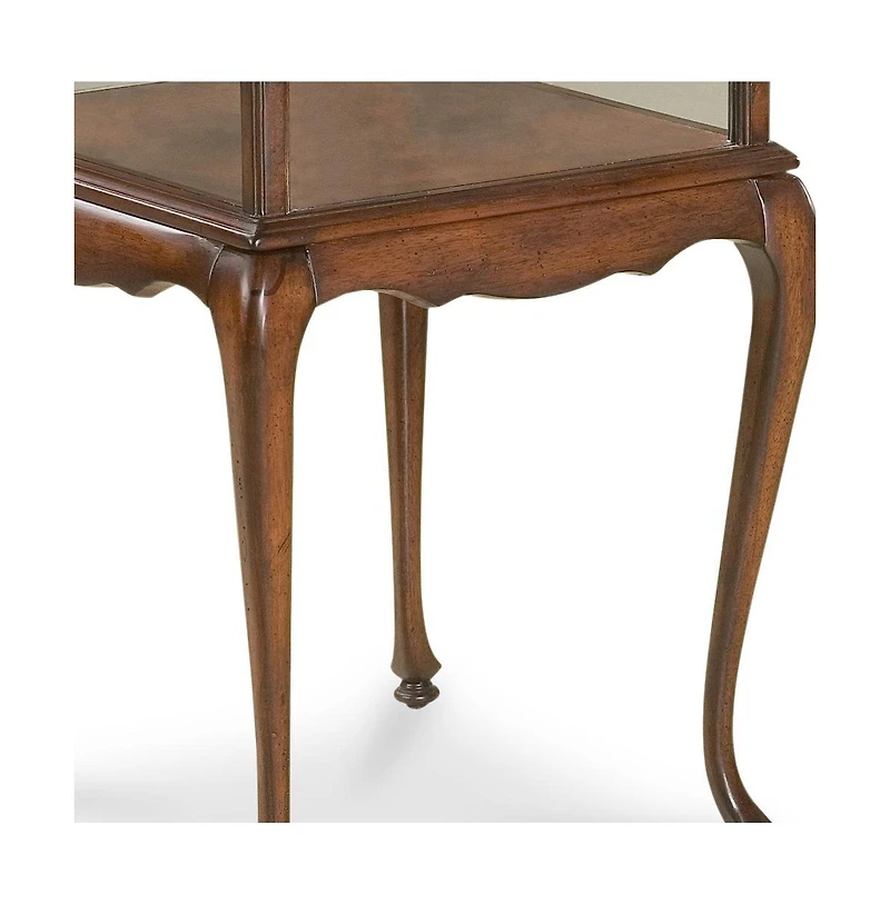 Tempered Glass Rectangular End Table with Polished Edges