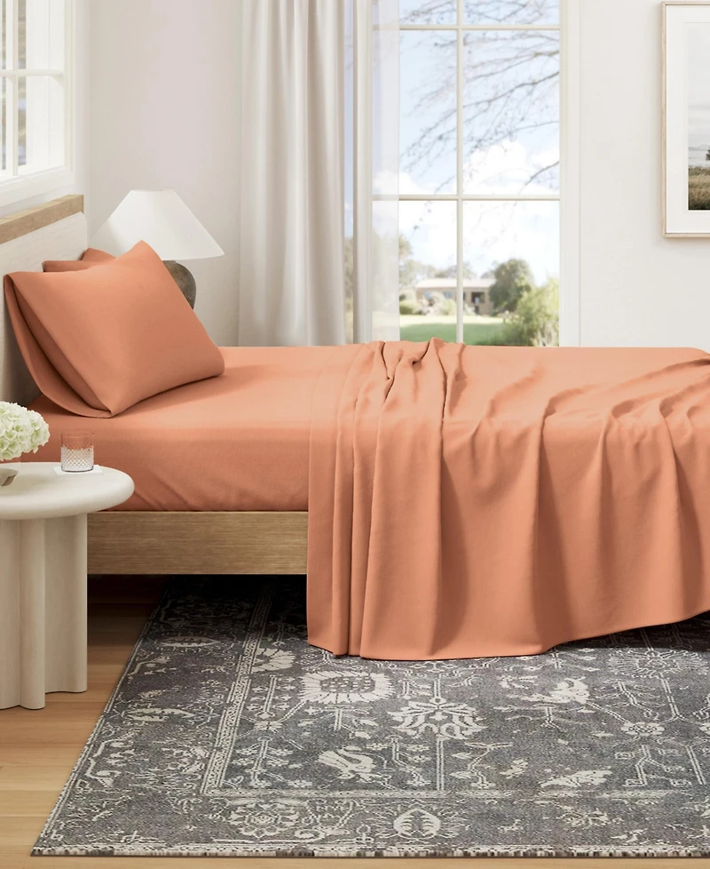 Linery & Co. Heathered Melange Cotton Jersey Knit Sheet Set