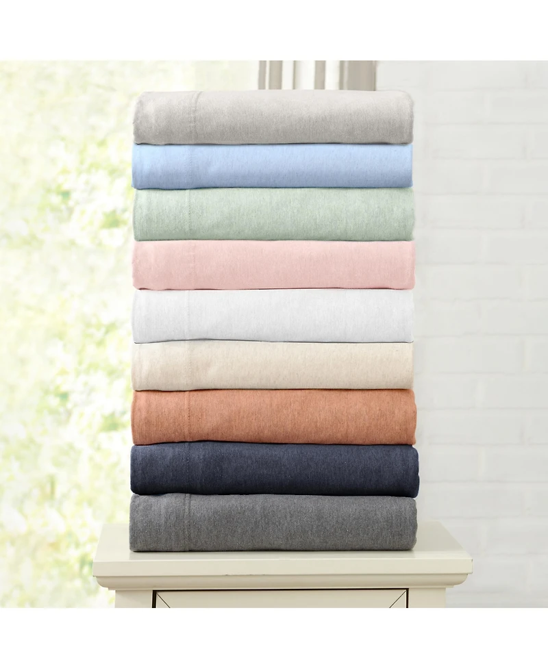 Linery & Co. Heathered Melange Cotton Jersey Knit Sheet Set