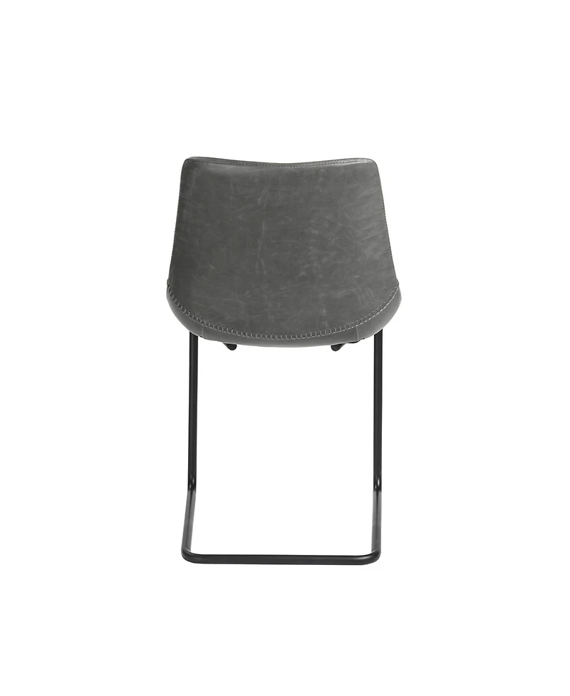 Set of 2 Faux Leather Cantilever Chairs for Dining Room or Office Seating