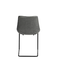 Set of 2 Faux Leather Cantilever Chairs for Dining Room or Office Seating