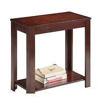End Table with Shelf for Living Room or Bedroom Storage and Display