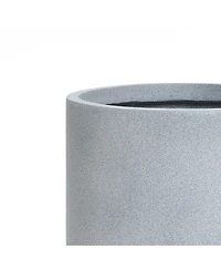 LuxenHome Minimalistic Modern Gray 15.7-Inch Tall Round Tapered MgO Planter