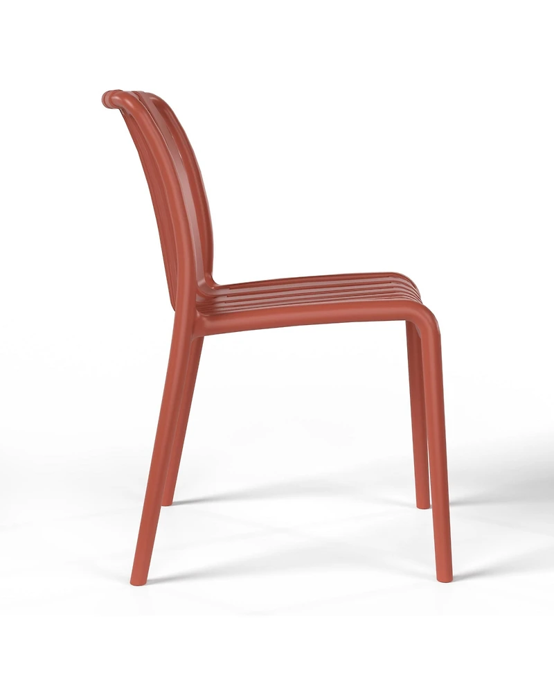 3-Piece Outdoor Patio Bistro Balcony Furniture Set With Stackable Chairs