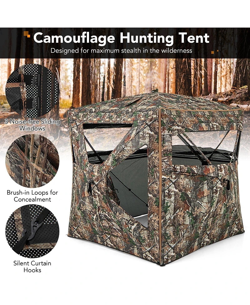 5-in-1 Detachable Hunting Blind for 2-3 People with Skylight