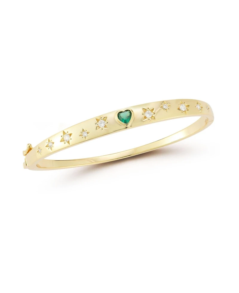 Rachel Zoe 14K Gold Plated Sterling Silver Heart Bangle