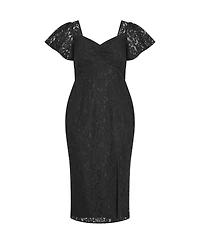 City Chic Plus Maisie Lace Midi Dress