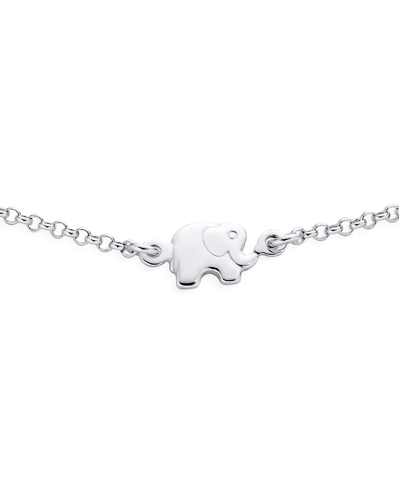 Bling Jewelry Zoo Animal Lucky Elephant Charm Bracelet in Sterling Silver 7 Inch
