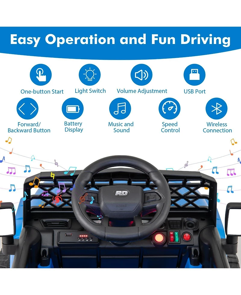 12V Kids Ride on Truck Car with Parental Remote and Music Player