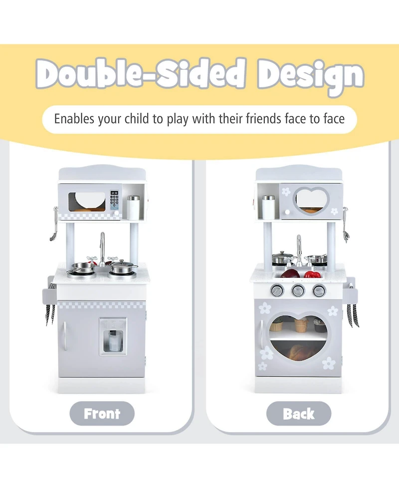 Chef Pretend Kitchen Playset with Cooking Oven and Sink for Toddlers