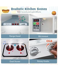 Kids Corner Pretend Kitchen Playset with Separated Washing Basin