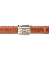 Tommy Hilfiger Men's Engine Turned Plaque Buckle Belt