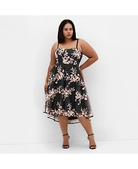 City Chic Plus Ambrosia Strapless Tulle Dress