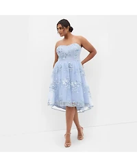 City Chic Plus Ambrosia Strapless Tulle Dress