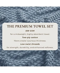 Linery & Co. Quick-Drying Cotton Diamond Waffle Textured 6-Piece Hand Towel Set