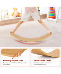 35.5 Inch Wooden Wobble Balance Board for Toddler and Adult