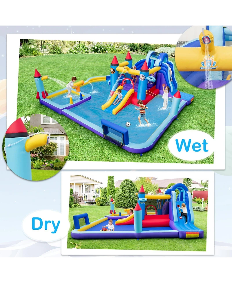 Rocket Theme Inflatable Water Slide Park