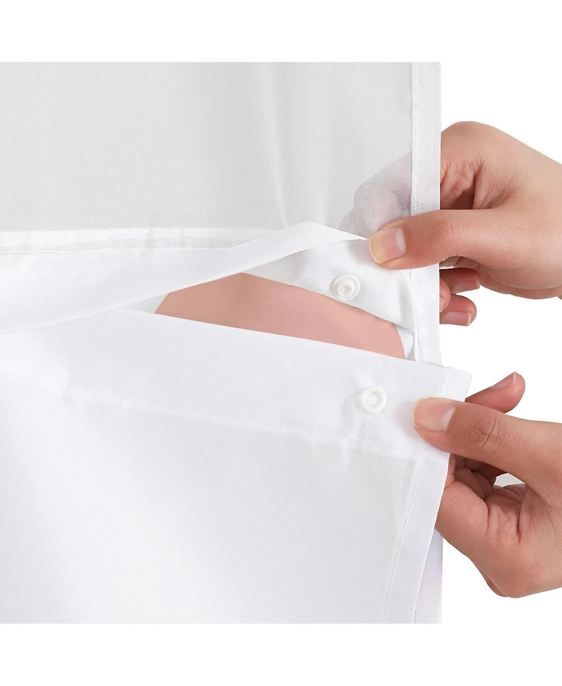 Americanflat 72x75 Hookless Shower Curtain - Polka Dot Green Orange Pink Shower Curtain with Sheer Panel, Snap-In Liner, and Grommets