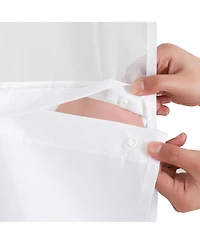 Americanflat 72x75 Hookless Shower Curtain - Polka Dot Green Orange Pink Shower Curtain with Sheer Panel, Snap-In Liner, and Grommets