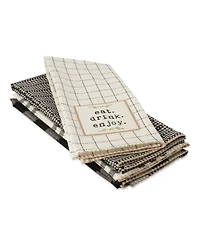 Design Imports Farm to Table Embellished Cotton Dishtowel Set, 18" x 28"