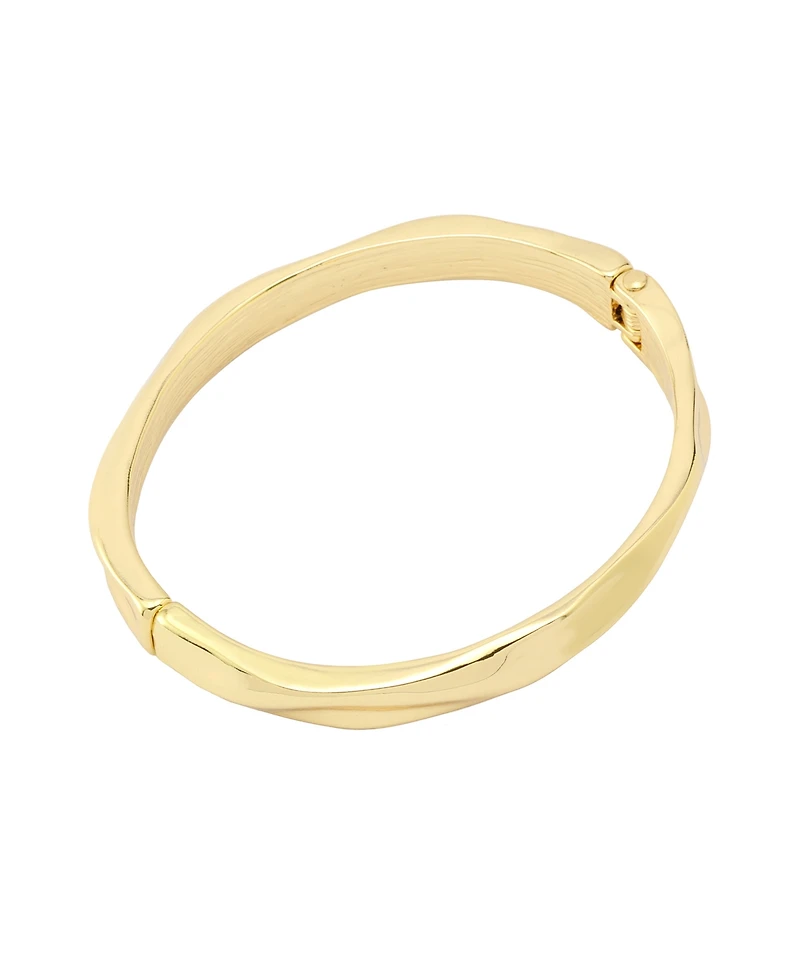 Robert Lee Morris Soho Gold and Silver Textured Bangle Bracelet