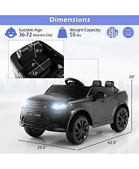 12V Kids Ride On Car with Remote Control Lockable Doors Slow Start System and Led Lights
