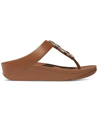 FitFlop Women's Fino Crystal Chain Leather Toe-Post Sandals