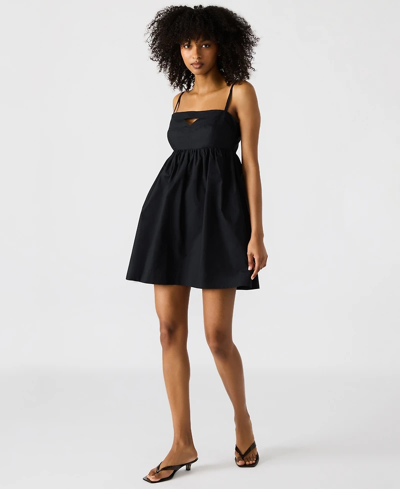 Steve Madden Women's Meadow Sleeveless Cotton Fit & Flare Mini Dress