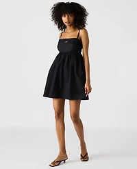 Steve Madden Women's Meadow Sleeveless Cotton Fit & Flare Mini Dress