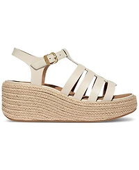 FitFlop Women's Platform Espadrille Leather Wedge Sandals