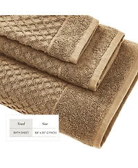 Linery & Co. Quick-Drying Cotton Diamond Waffle Textured 2-Piece Bath Sheet Set