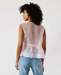 Steve Madden Women's Paulina Tie-Front Sheer Top