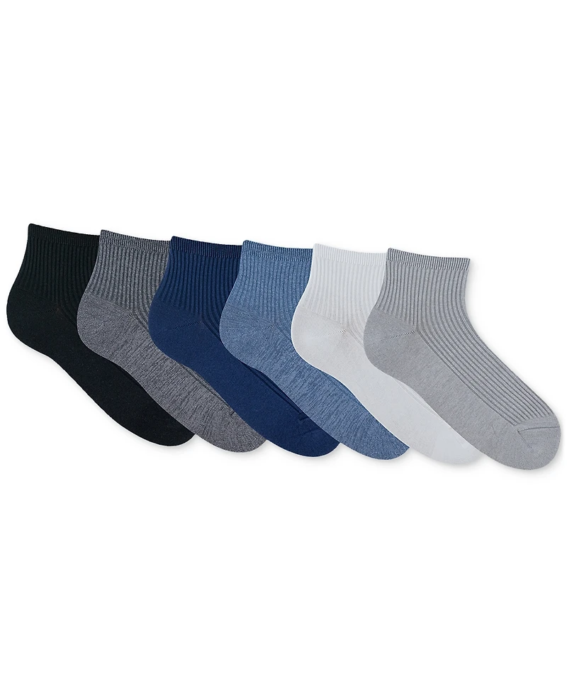 Gold Toe Women's 6-Pk. Simple Ribbed Quarter Socks GTDL0155R06