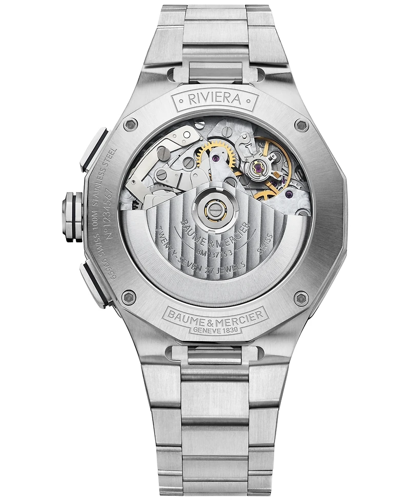 Baume & Mercier Men's Swiss Automatic Chronograph Riviera Stainless Steel Bracelet Watch 41mm